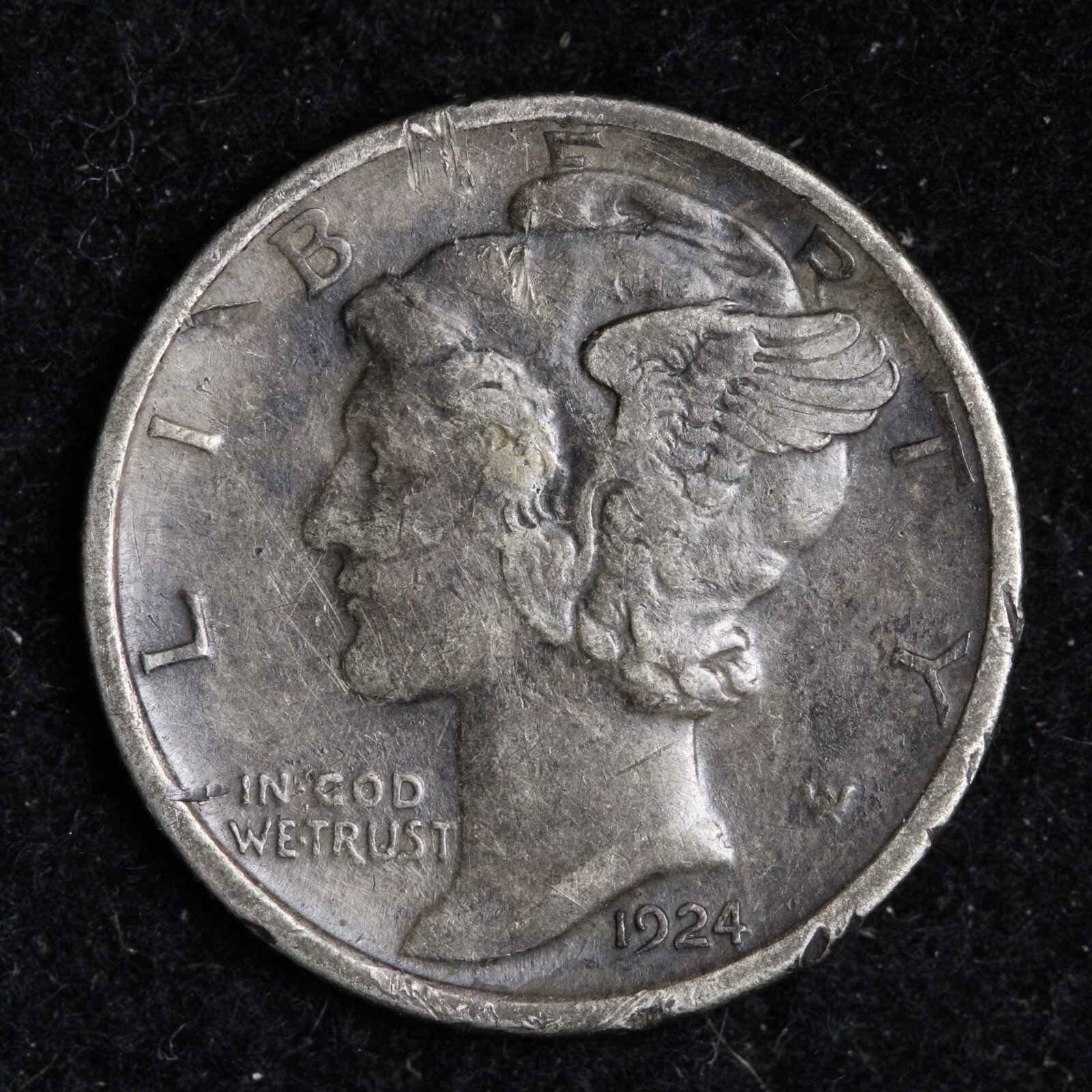 1924-D Mercury Silver Dime CHOICE XF E211 TZNF