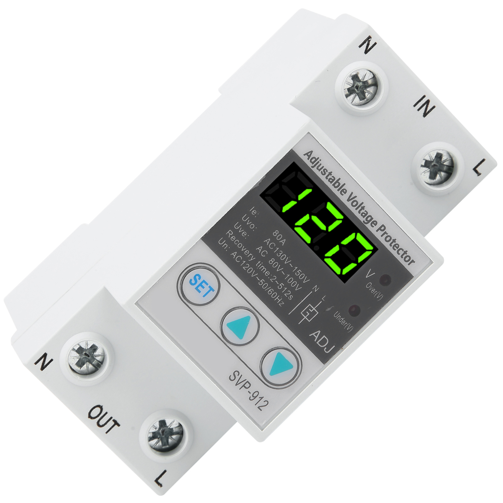 120VAC 80A Adjustable SelfRecovery Under Voltage Auto-Reset Protection Switch