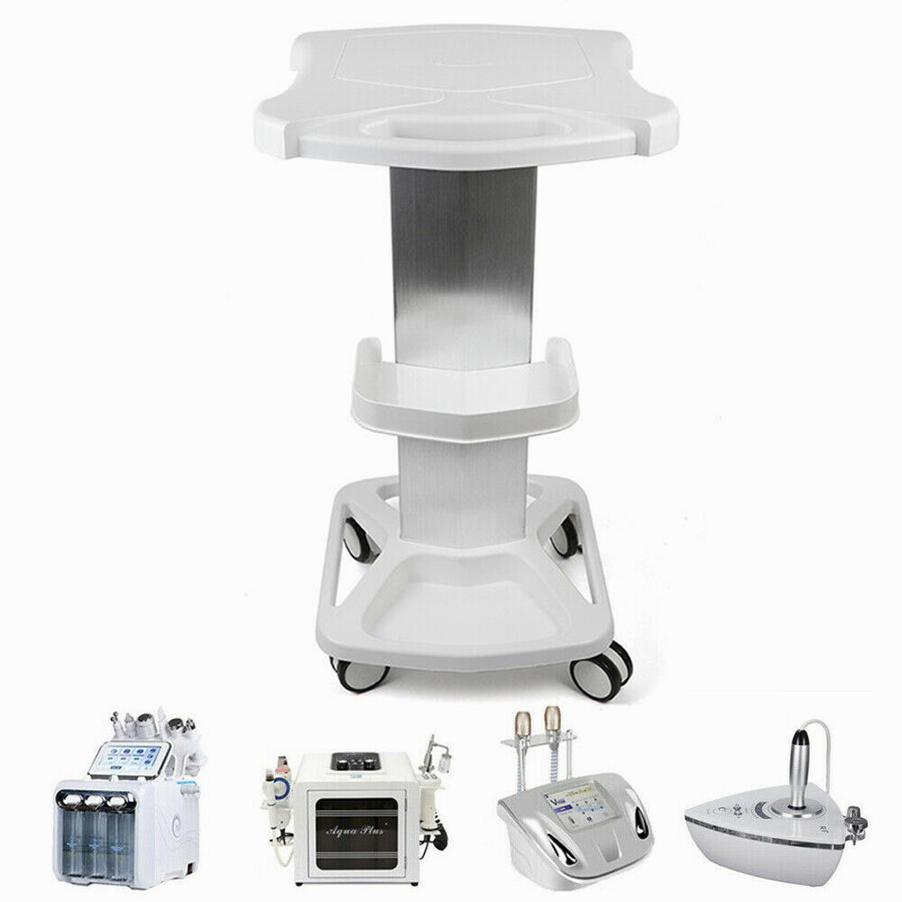 Beauty Salon Stand Rolling Cart SPA Machine Holder Trolley 3 Tier Wheel Station
