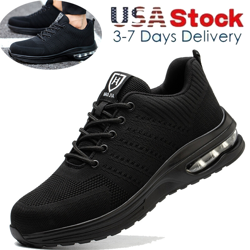 Mens Work Boots Safety Shoes Steel Toe Breathable Hiking Indestructible Sneakers