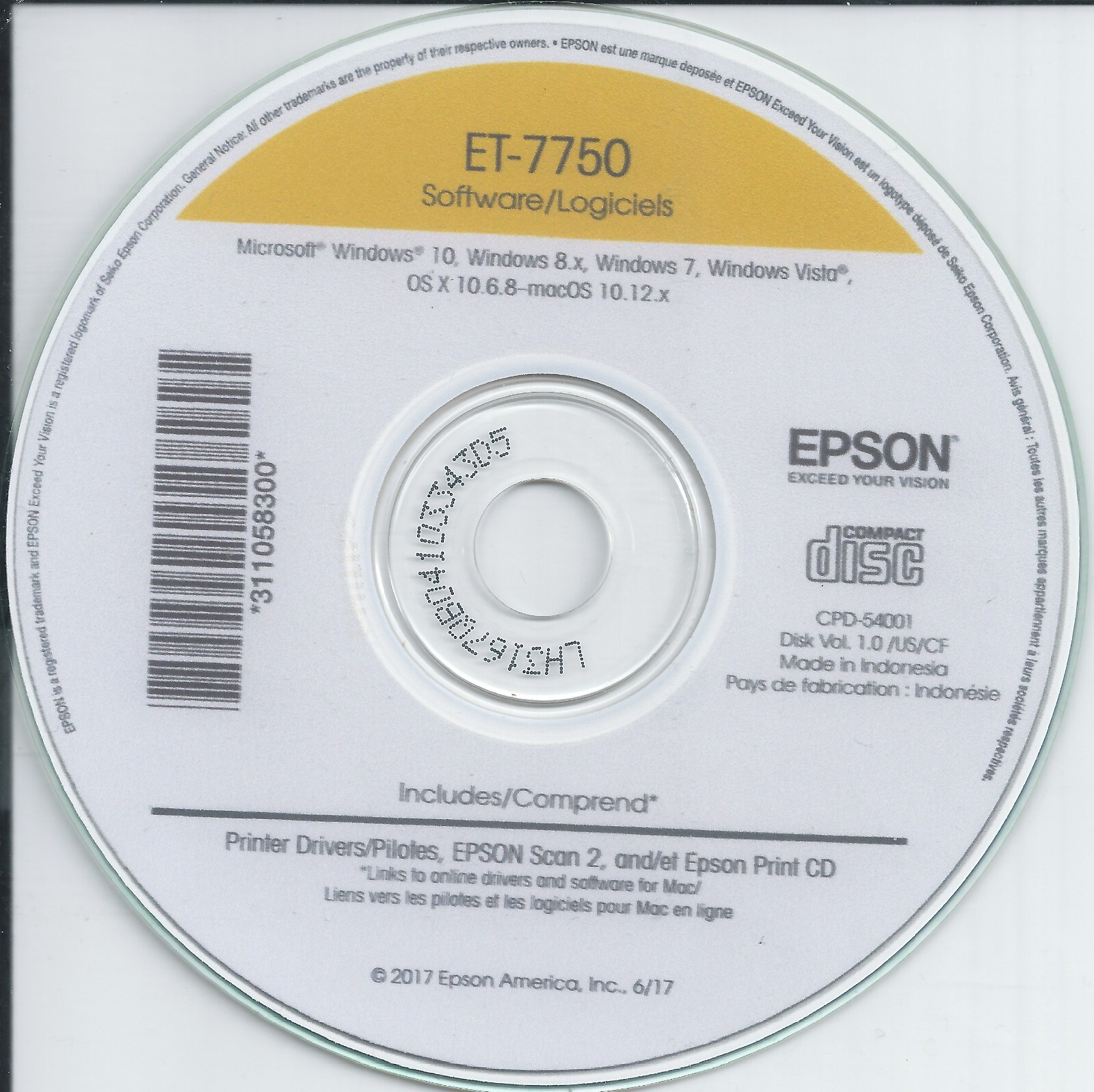 Epson ET-7750 BackUP Software for printer