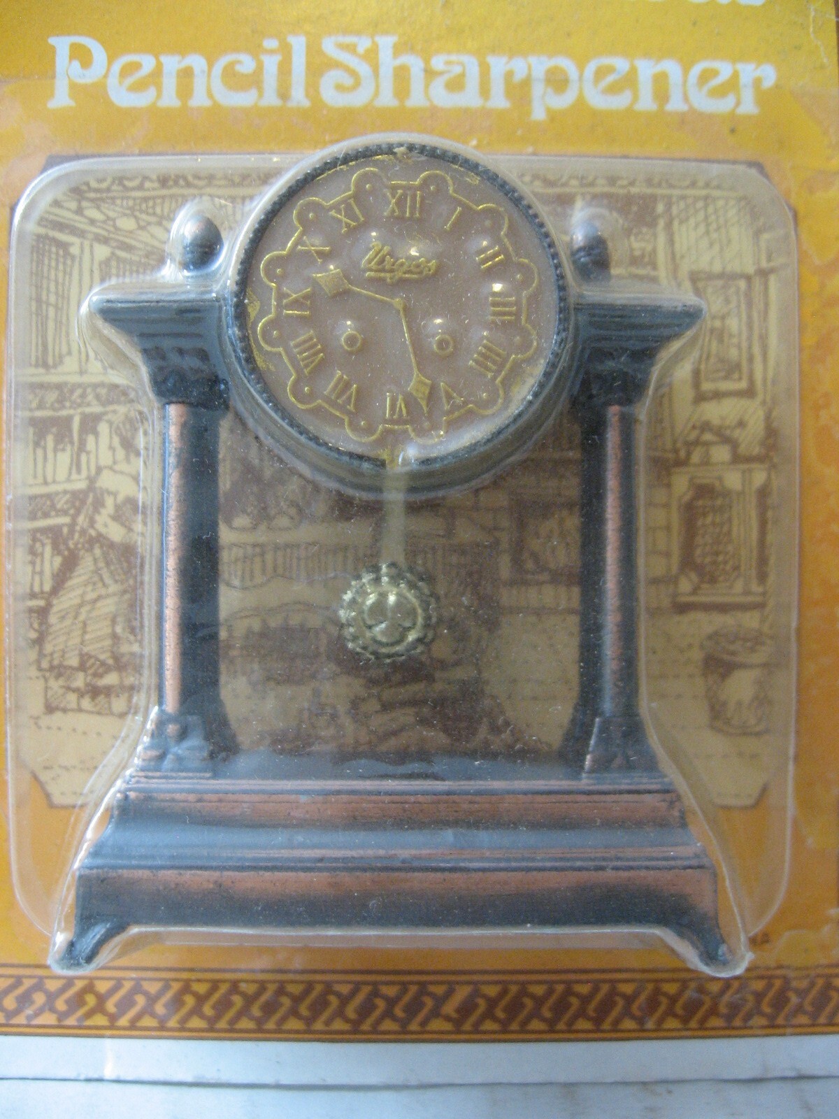 Die Cast Miniature Replica Mantle Clock Pencil Sharpener