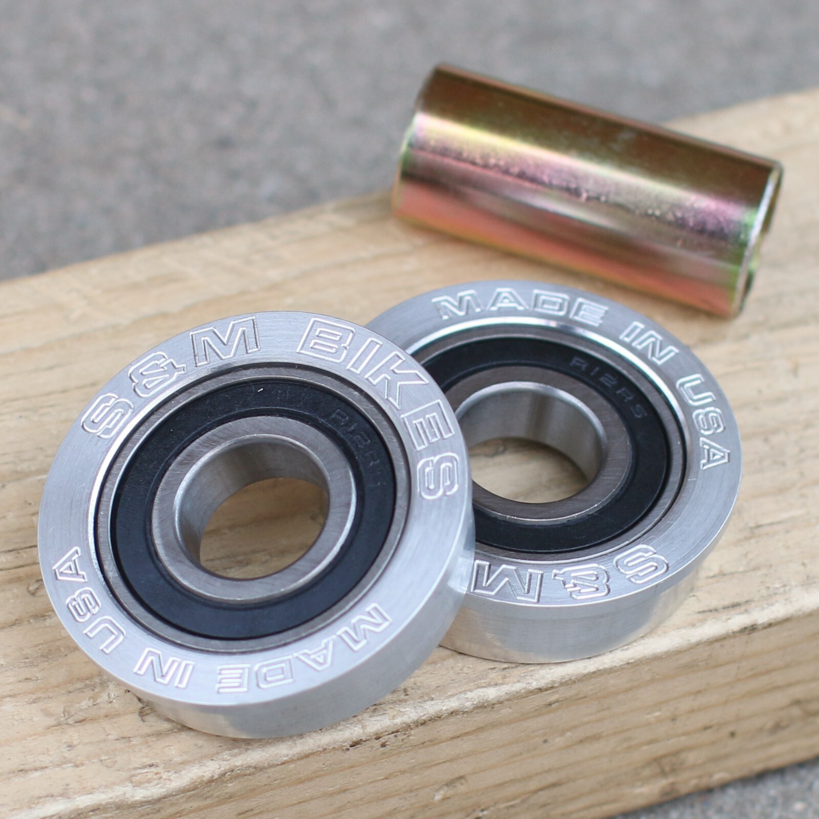 S&M BMX 19mm AMERICAN BOTTOM BRACKET SILVER BICYCLE BEARINGS