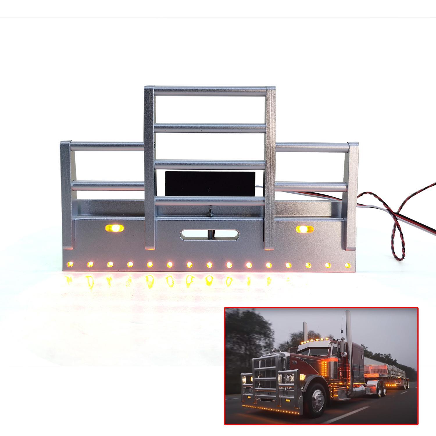 ToucanRC Metal Front Bumper Light for Tamiya 1/14 RC Tractor Truck 56344 56301