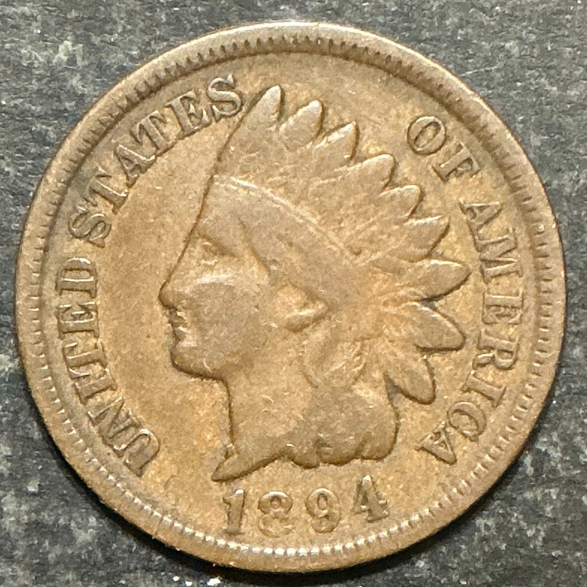 1894 Indian Head Cent Nice Grade Coin Semi Key Low Mintage f446