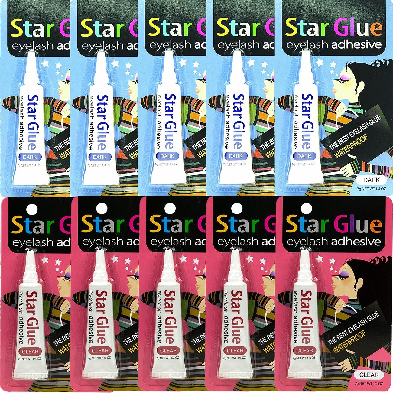 Star Glue Waterproof Lash Eyelash Glue Adhesive in Dark / Clear [US SELLER]