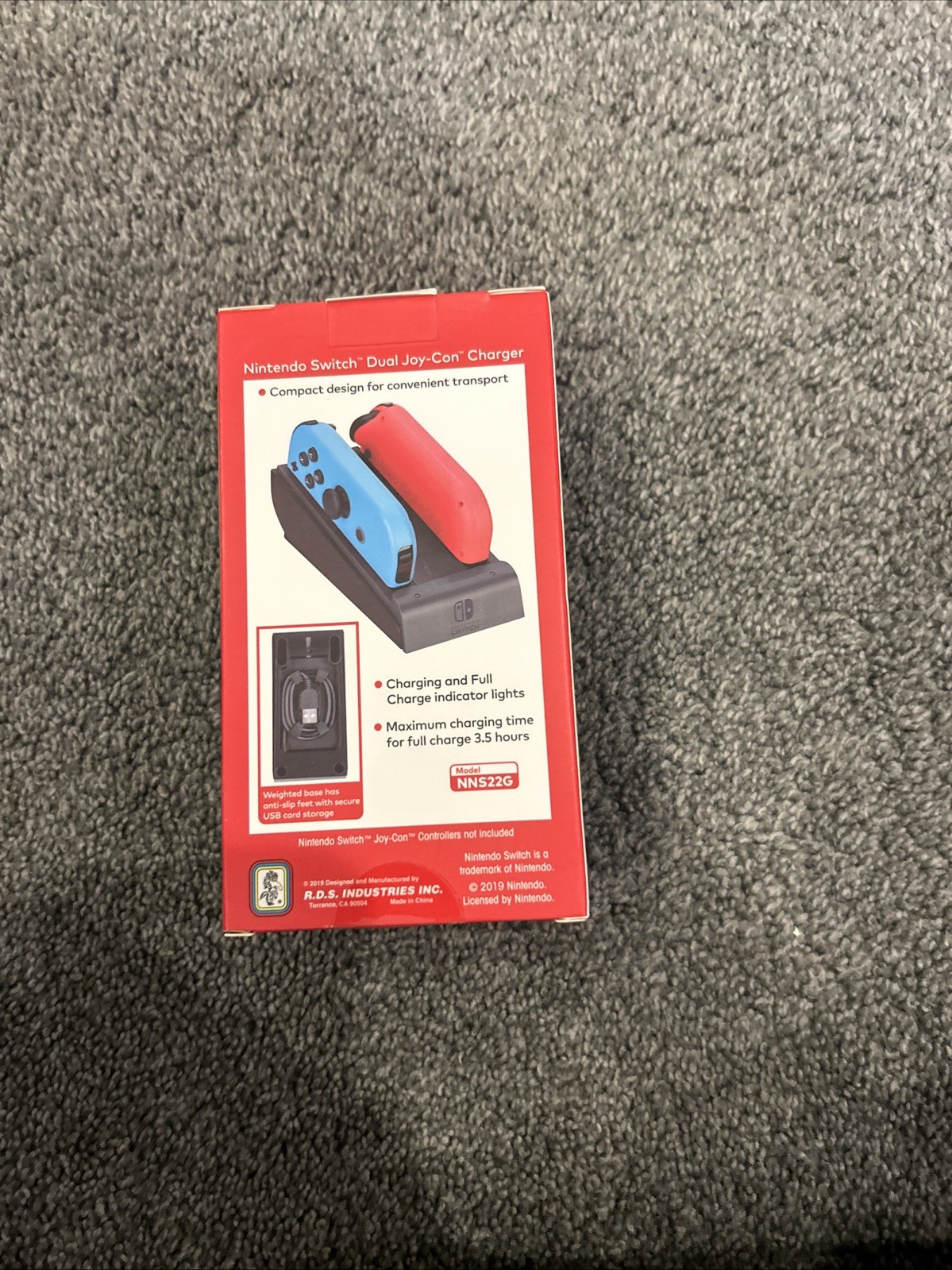 NEW RDS Dual Joy-Con Charging Dock For Nintendo Switch - Gray