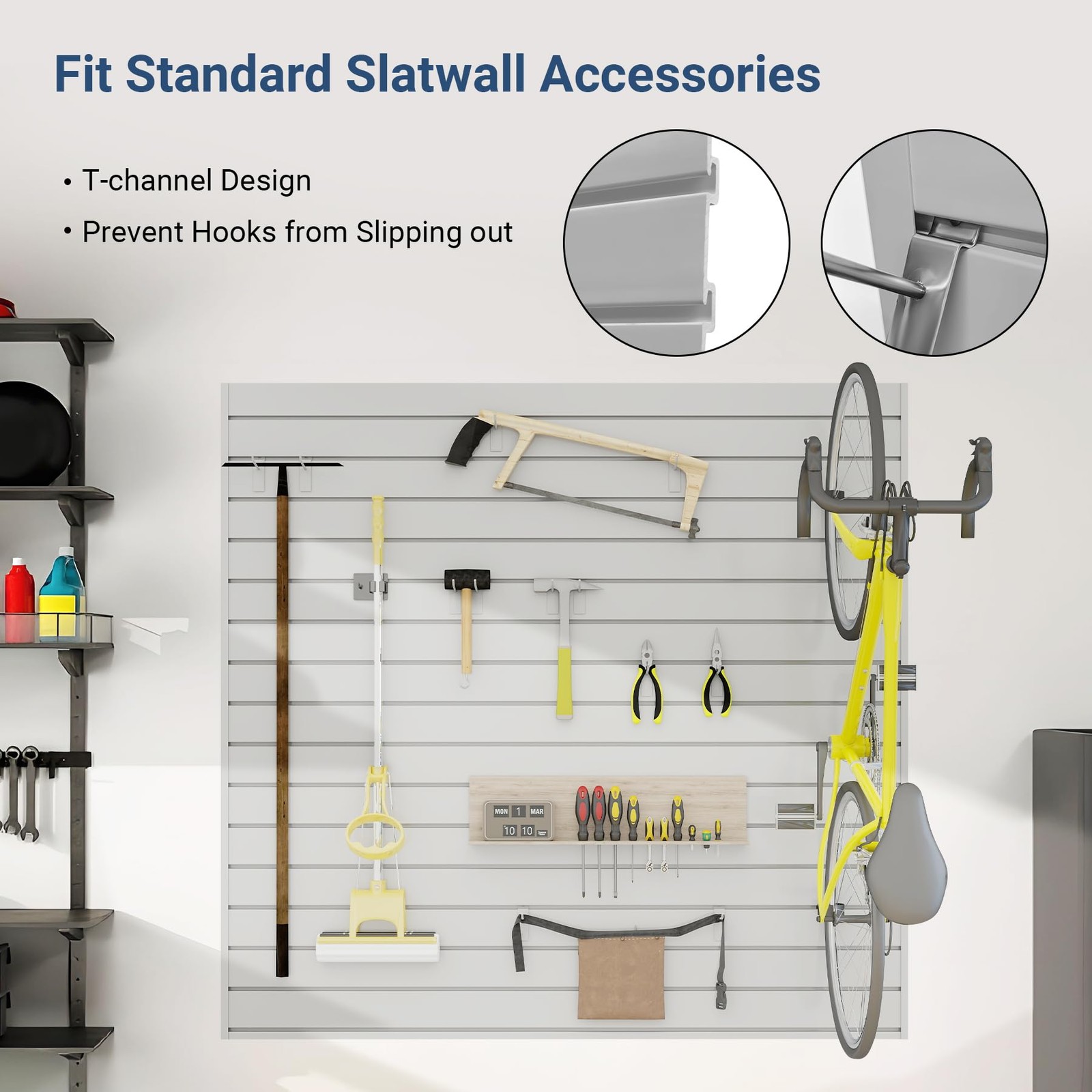 Slatwall Panel 4 FT x 4 FT, Interlocking Slat Wall Paneling, Wall Mounted PVC...