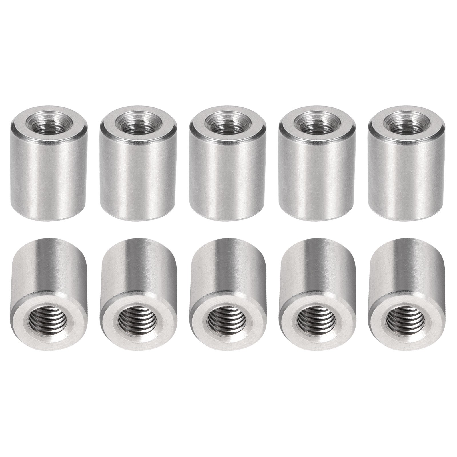 M5x12m(DxL) Coupling Connector Nuts Threaded Sleeve Rod 10Pcs Good for Furniture