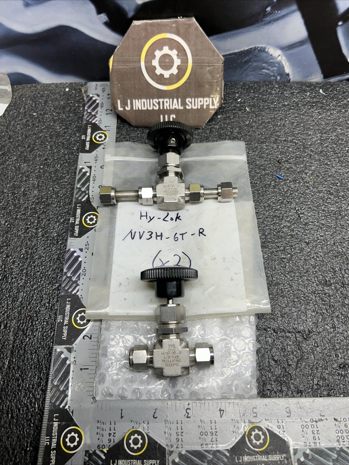 [Qty-2] HY-LOK NV3H-6T-R Needle Valves _3/8”-OD_*MINT!_*WARRANTY_FAST SHIPPING!