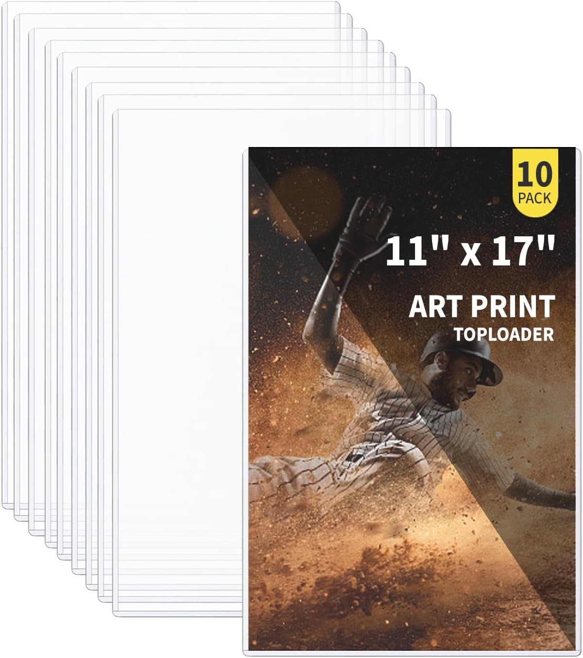 10-Pack 11 x 17 Inch 10ct 11" x 17" Art Print Toploader, Clear