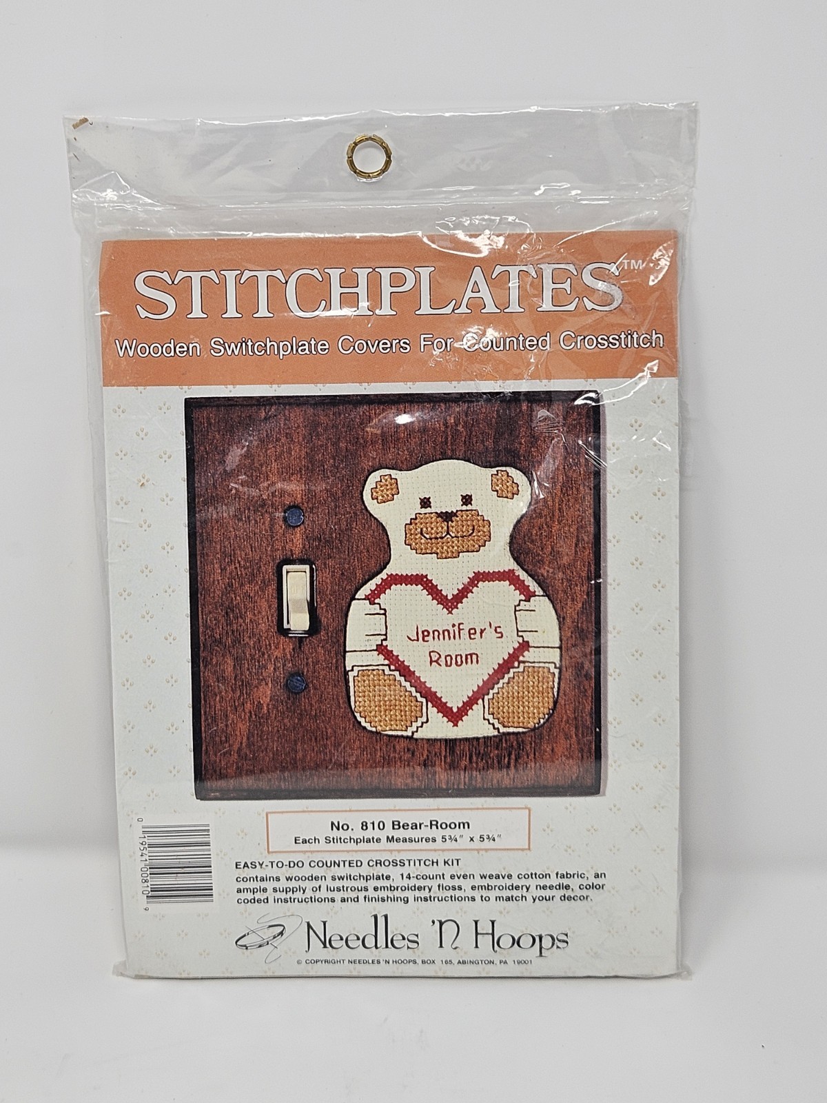 Cross Stich Switch Plate Cover (Bear Design)