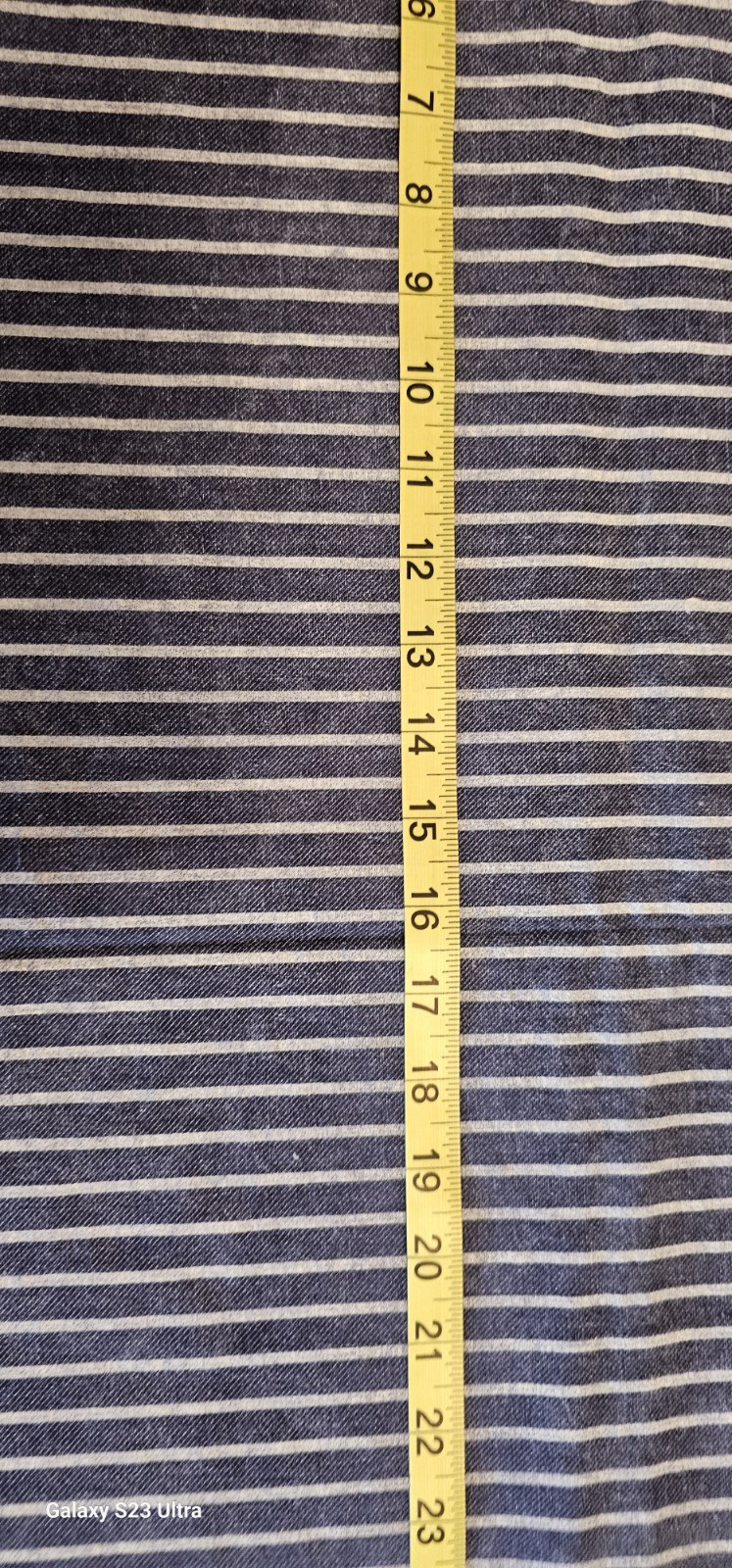 Sewing Quilting Fabric  Denim Light Weight Polycotton Striped 2 Yds X 44 "