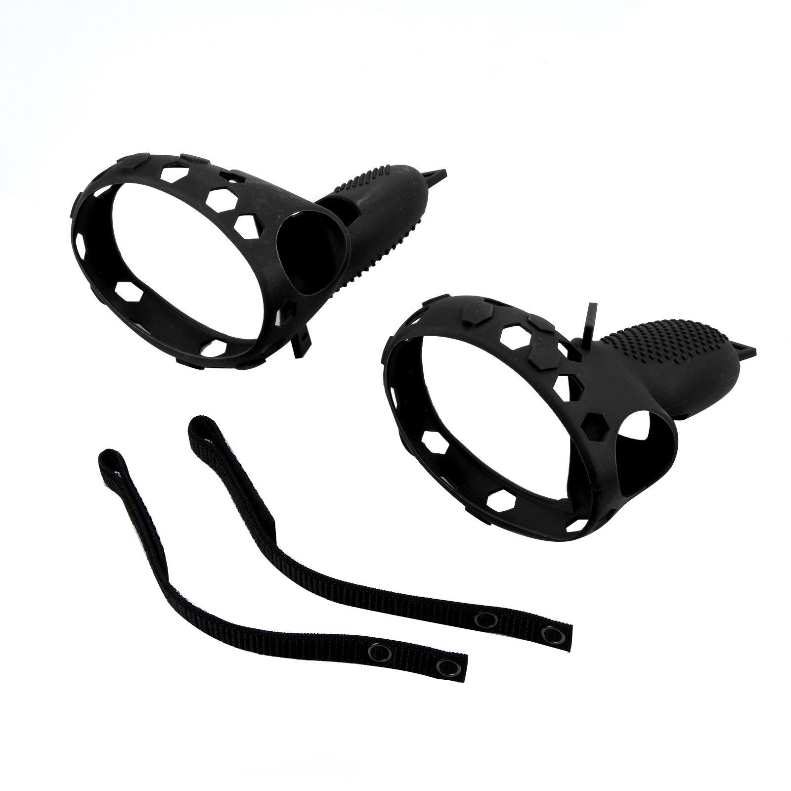 2Pcs Silicone Handle Grip Cover +Nylon Strap For Oculus Quest 2 VR Controller