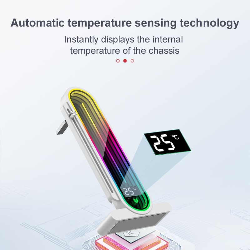 ARGB GPU Support Bracket, Universal GPU Bracket with Temperature Display, Gra...