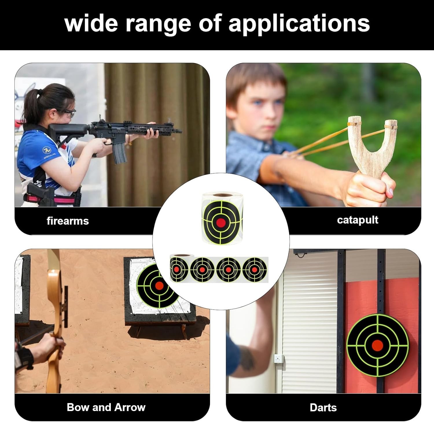 3 Inch Splatter Shooting Targets - 200 Pcs/Roll Self-Adhesive Reactive Stickers,