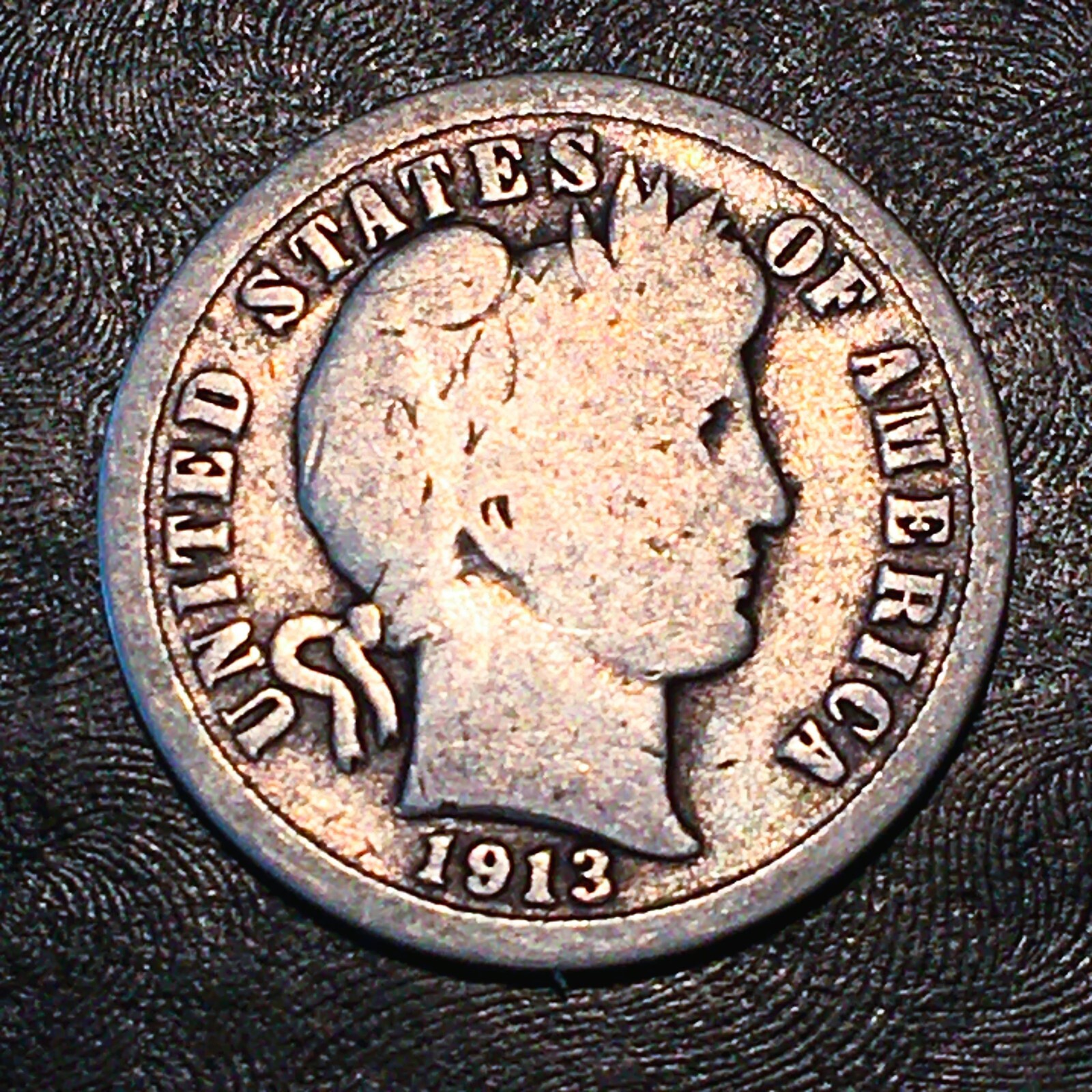 1913 Barber Silver Dime - High Quality Scans #o968