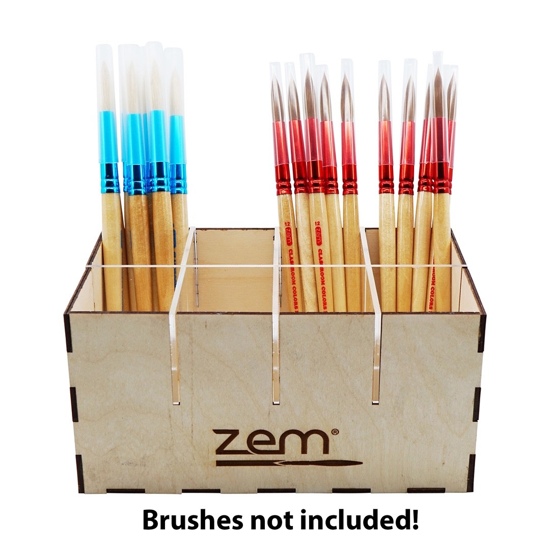 CBB3  Artist, Nail, Cosmetic Brush Display Wood and Acrylic Case 8 Slots USA
