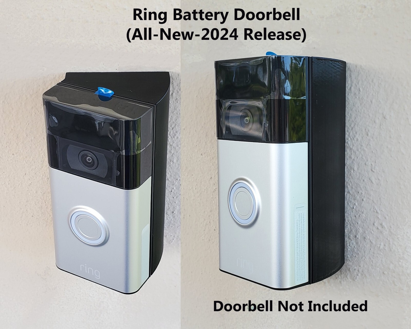 Ring Battery Doorbell Wedge Angle Mount Bracket 15-90 Degree UV Resistant