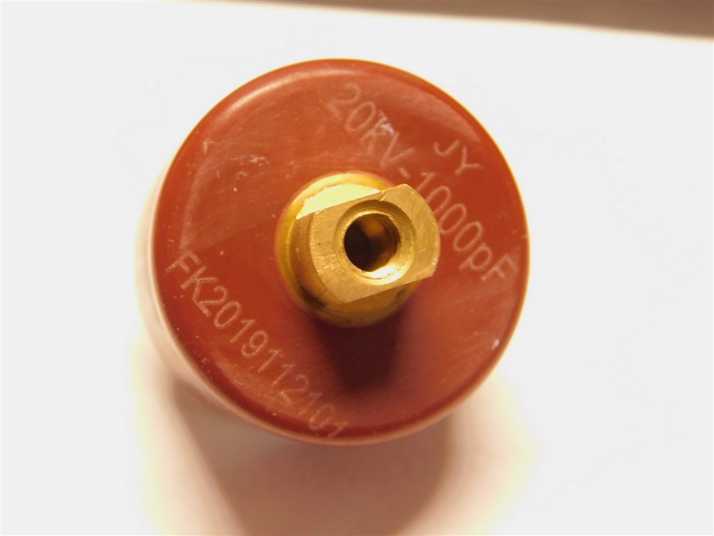 JY China CT8-1 1000pF 20kV Ceramic Doorknob Capacitor 1.21"O.D. x 0.69" Tall M5