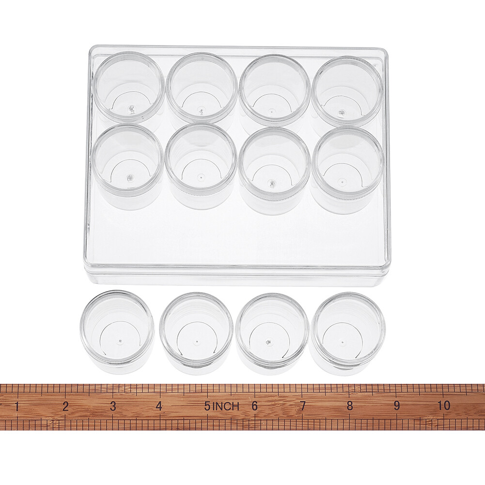 12pcs/Set Empty Plastic Bottles Jars Bead Storage Rectangle Container 160x122mm