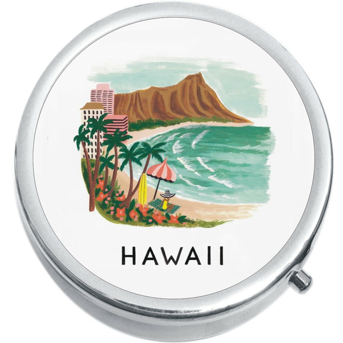 Hawaii Medicine Vitamin Compact Pill Box