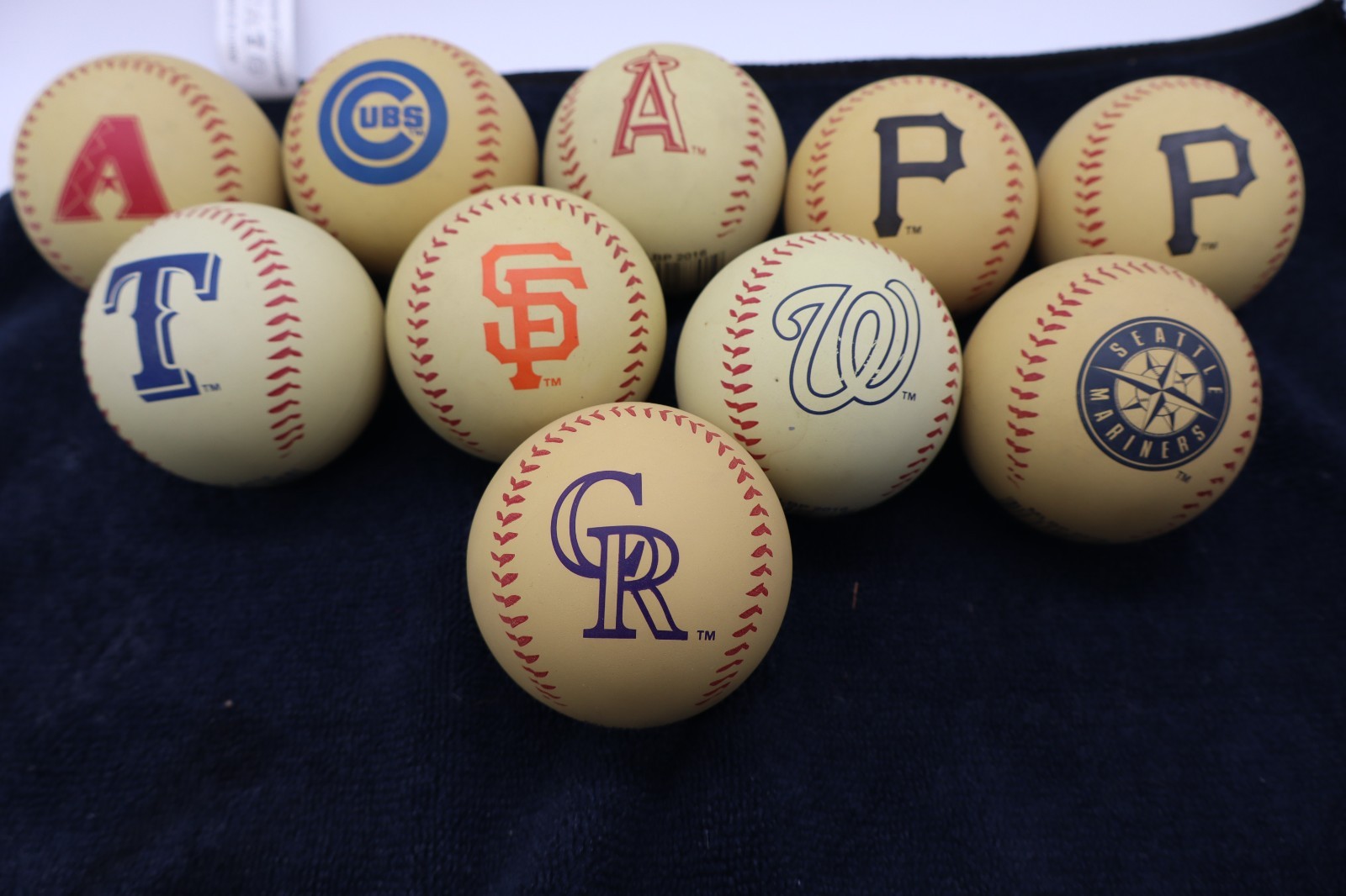 Rawlings Branded Baseball 2.5" Stress Bounce Ball Lot Of 10 Cubs, Rockies & more