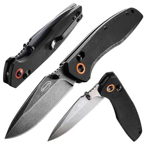 Pocket Tactical Knife 440C Stainless Steel with Axis Lock Pocket G10 Handle