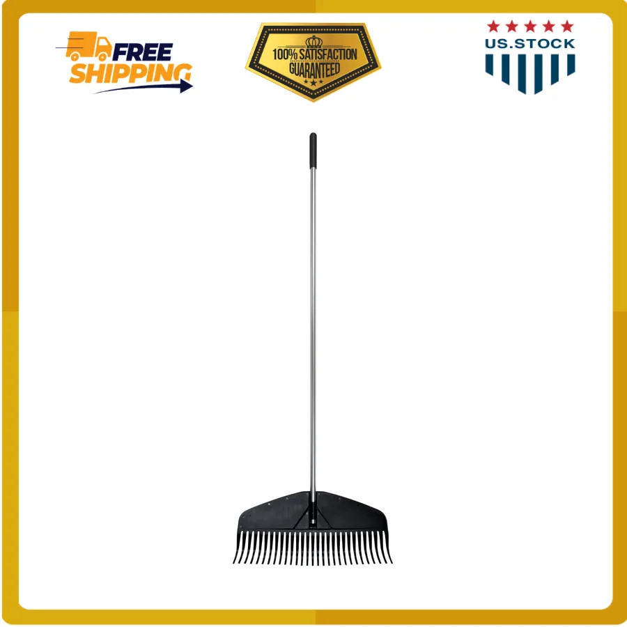 Fiskars Poly Leaf Rake 67 inch Lightweight Garden Tool