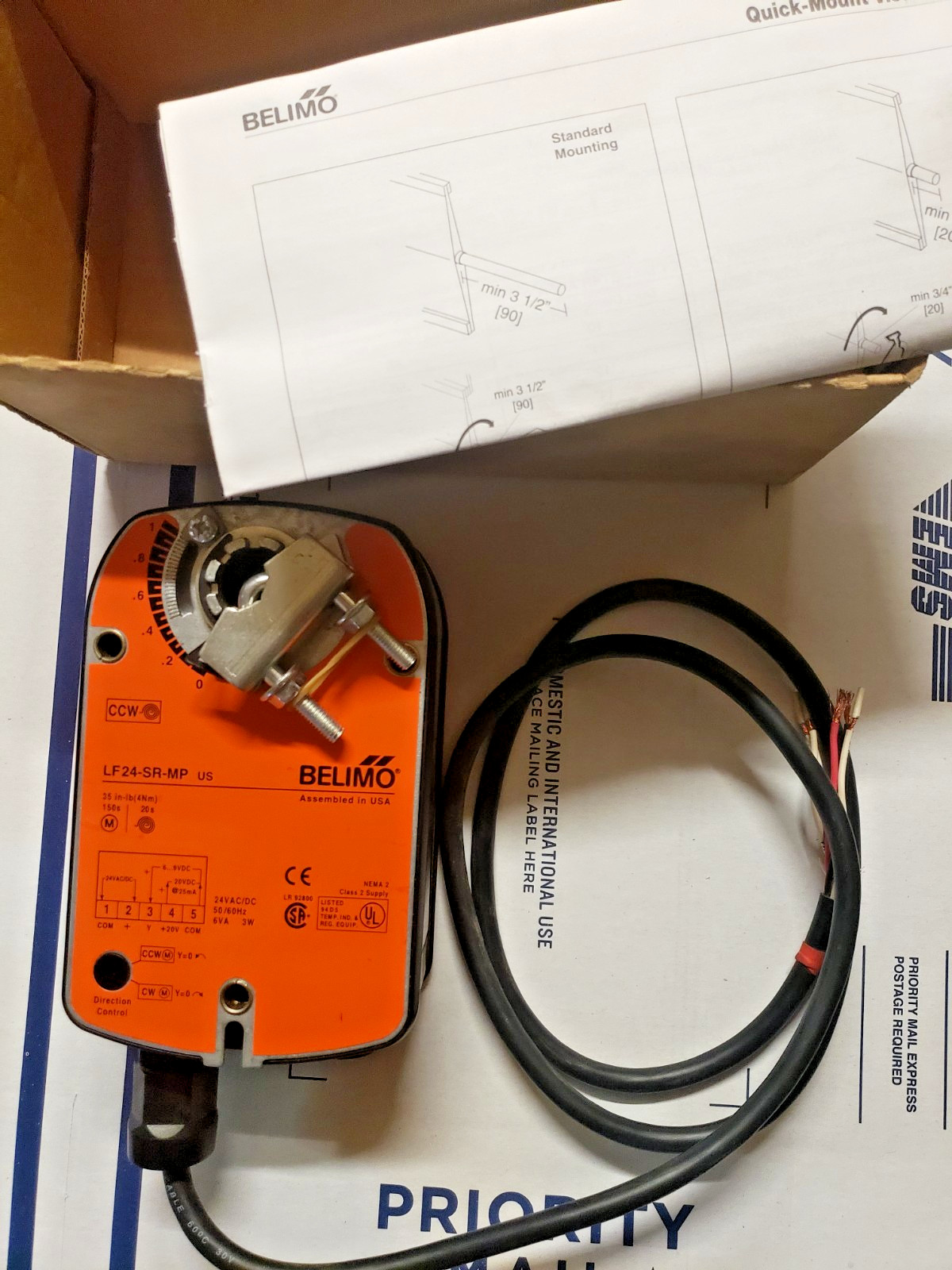 BELIMO LF24-SR-MP US SPRING RETURN ACTUATOR