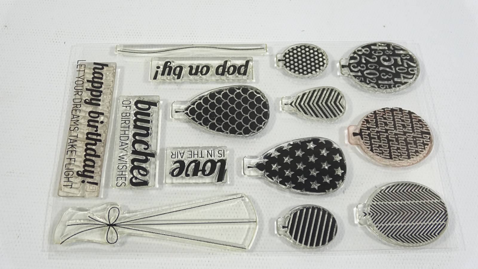 Birthday Love Pop on By Clear Balloon Stamp Set