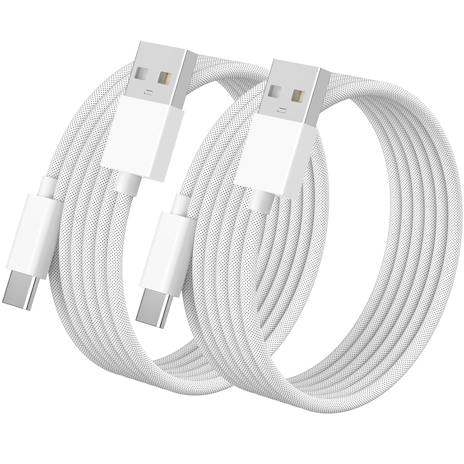 [MFi Certified] Car Carplay Cable for USB C 3FT Weave White, White-2PCS