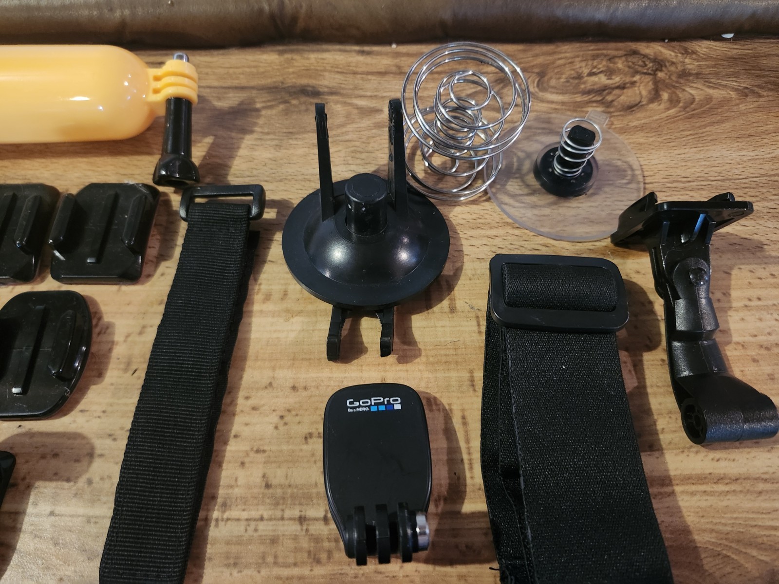 GoPro Accessory Bundle Mounts Straps Float Handle Suction Cup Black/Yellow