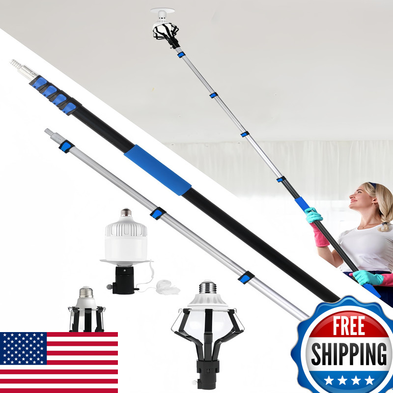 Hveryppy Light Bulb Changer For High Ceilings 5-20Ft To 26Ft Reach Segment Lock