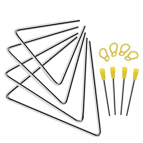 4-Pack Triangle Percussion Instruments Set - 7, 8, 9, 10 Inch Handheld Triangles