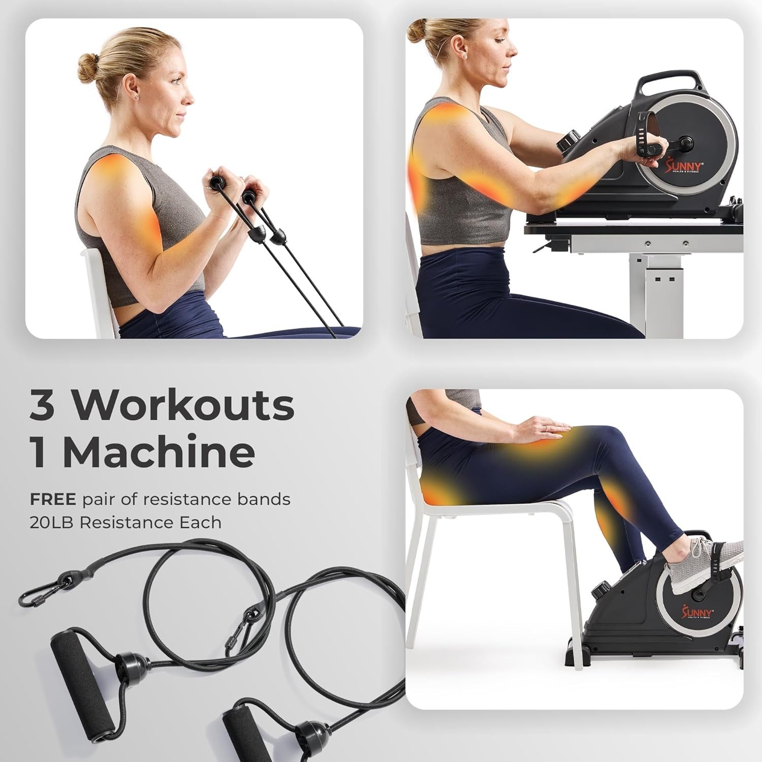 Smart Dual Function Under Desk Pedal Exerciser - Explore with Free SunnyFit App