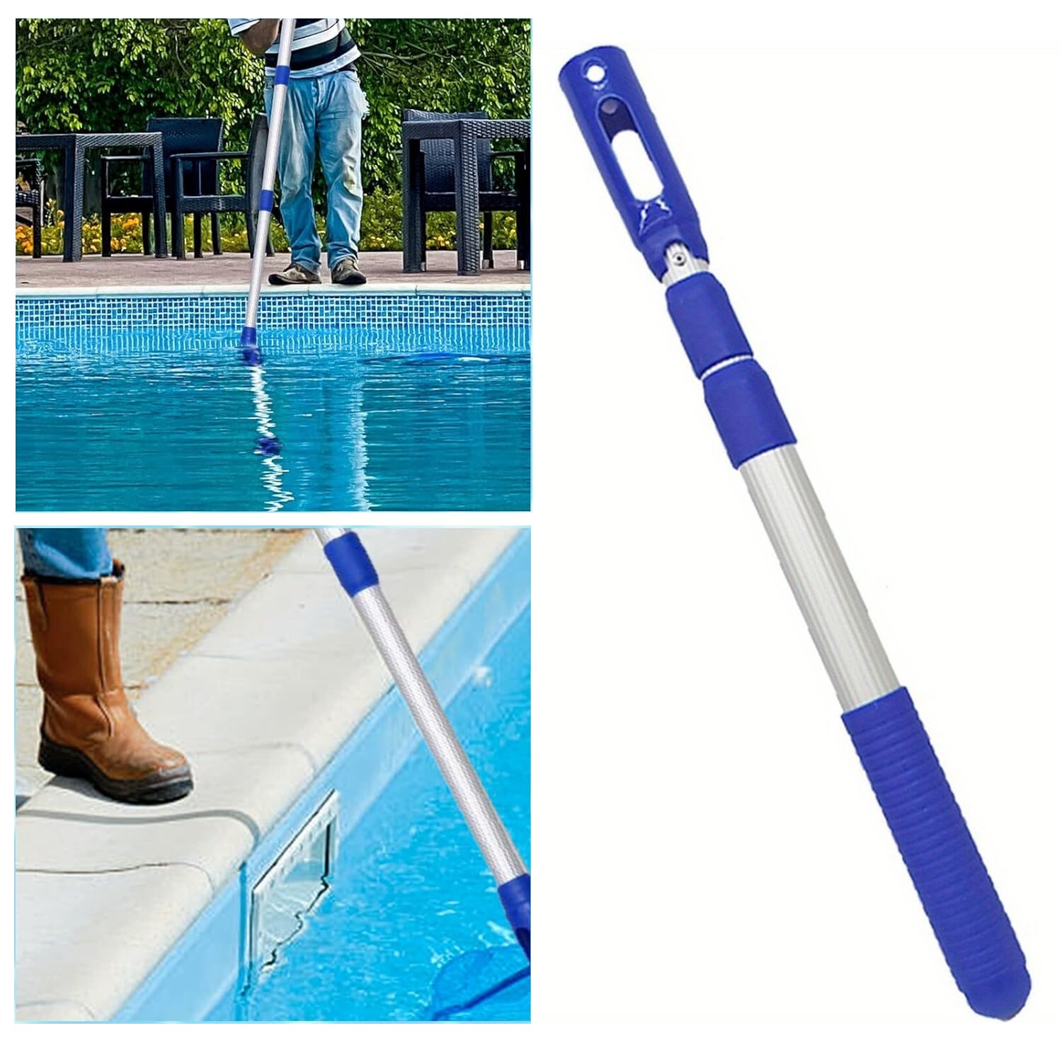 Telescopic Swimming Pool Pole Aluminium Rod Pool Pole for Connect Net Brushes