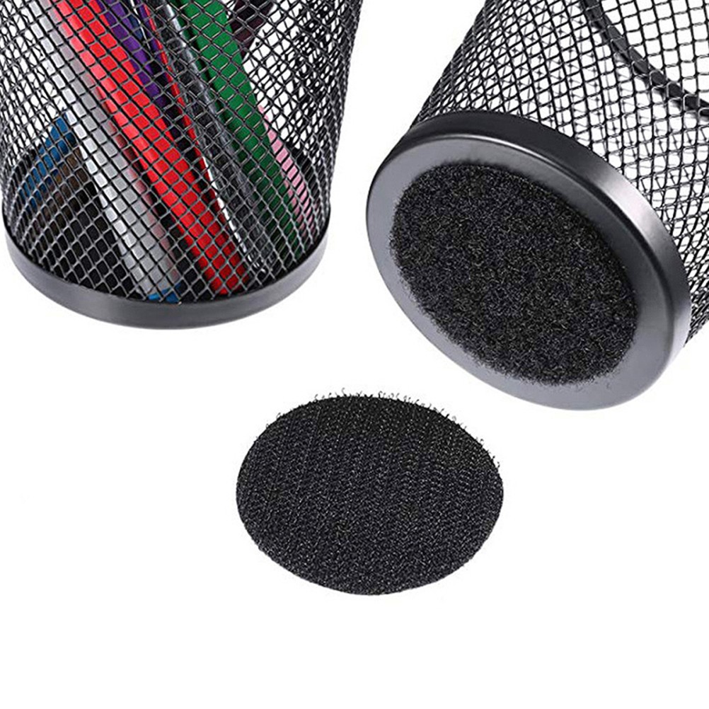 12Pcs Durable Round Hook Loop Tape Dots Self Adhesive for Mounting Black