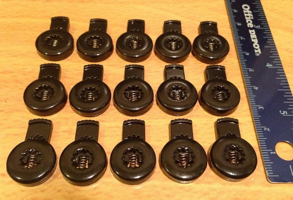 20 x Black METAL Spring Loaded Rope Cord Locks Ends Stoppers Fast Ship USA