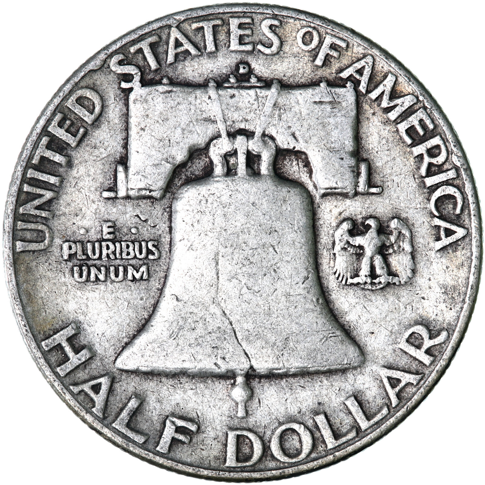 1953 D Franklin Half Dollar 90% Silver Fine FN