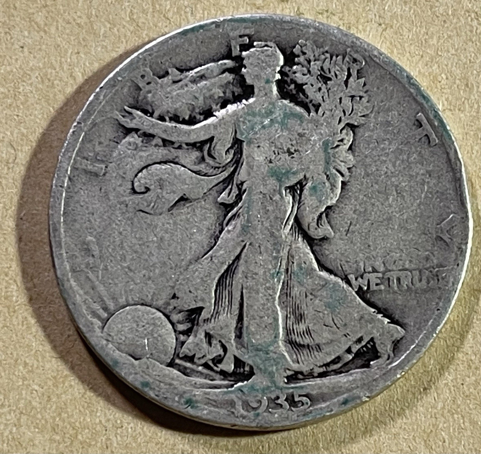 1935-P 50C Walking Liberty Half Dollar 90% Silver (Low Quality) Item# 2088