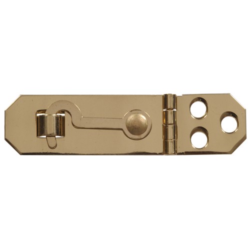 Hillman Solid Brass Decorative Hasp with Hook Bright Brass (3/4" x 2-3/4")