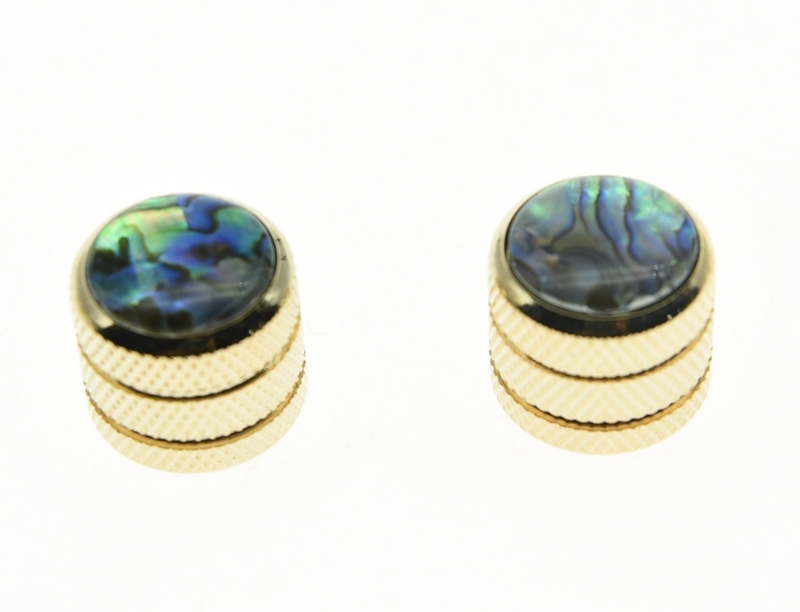 2-Pack Gold Push On 6mm Guitar Abalone Cap Top Dome Knobs Bass Knob Tele Knobs