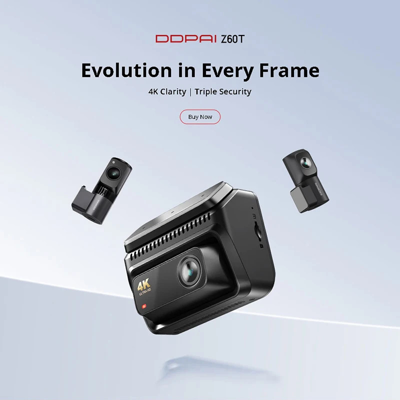 DDPAI Z60T 3CH 4K+2K+1K Dual Lens IPS Screen Dash Cam Triple Recording