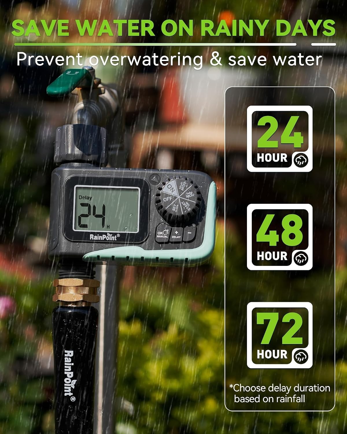 Programmable Sprinkler Timer with Rain Delay - Efficient Digital Irrigation