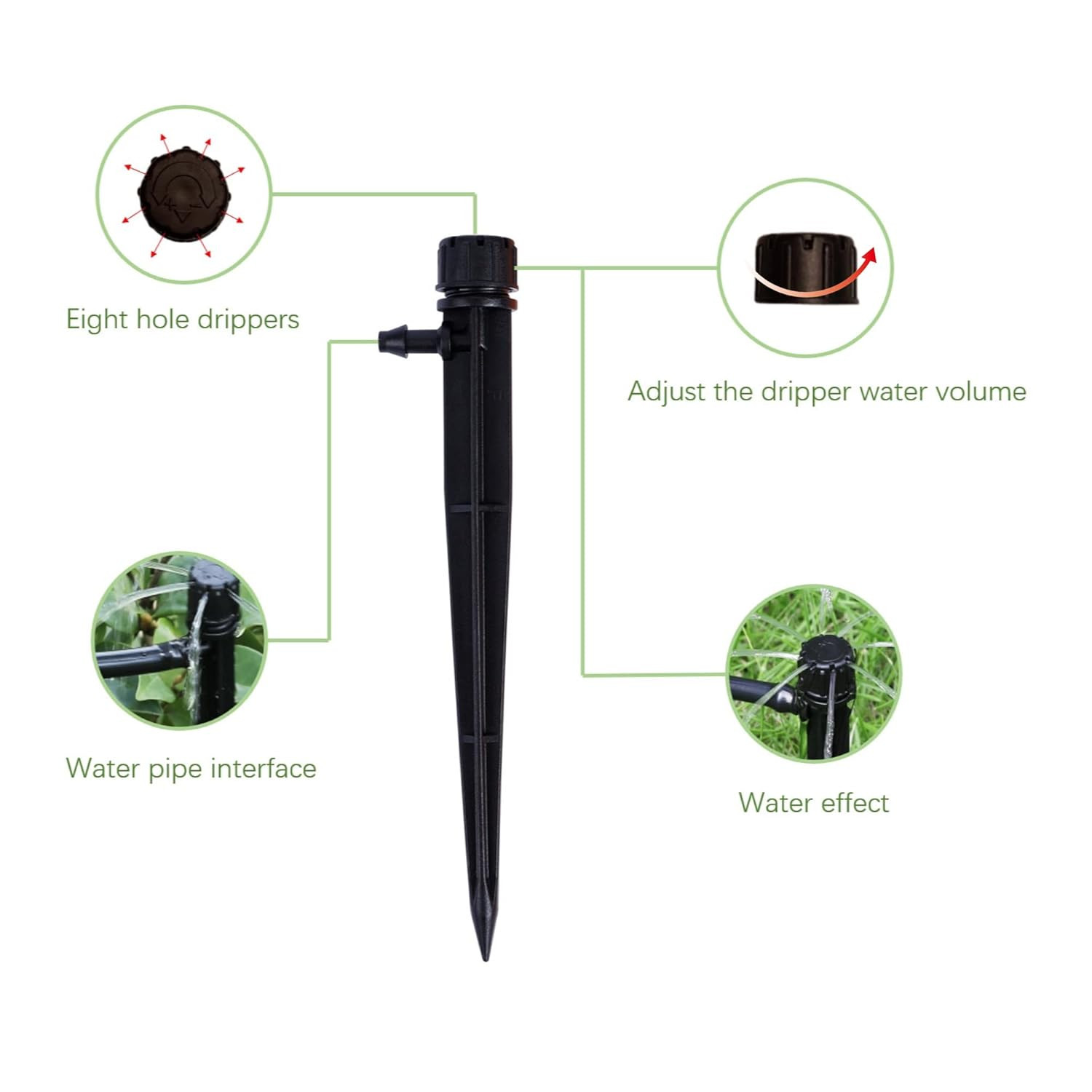 60Pcs Drip Irrigation Emitters Irrigation Drippers Adjustbale Drip Emitters | 36