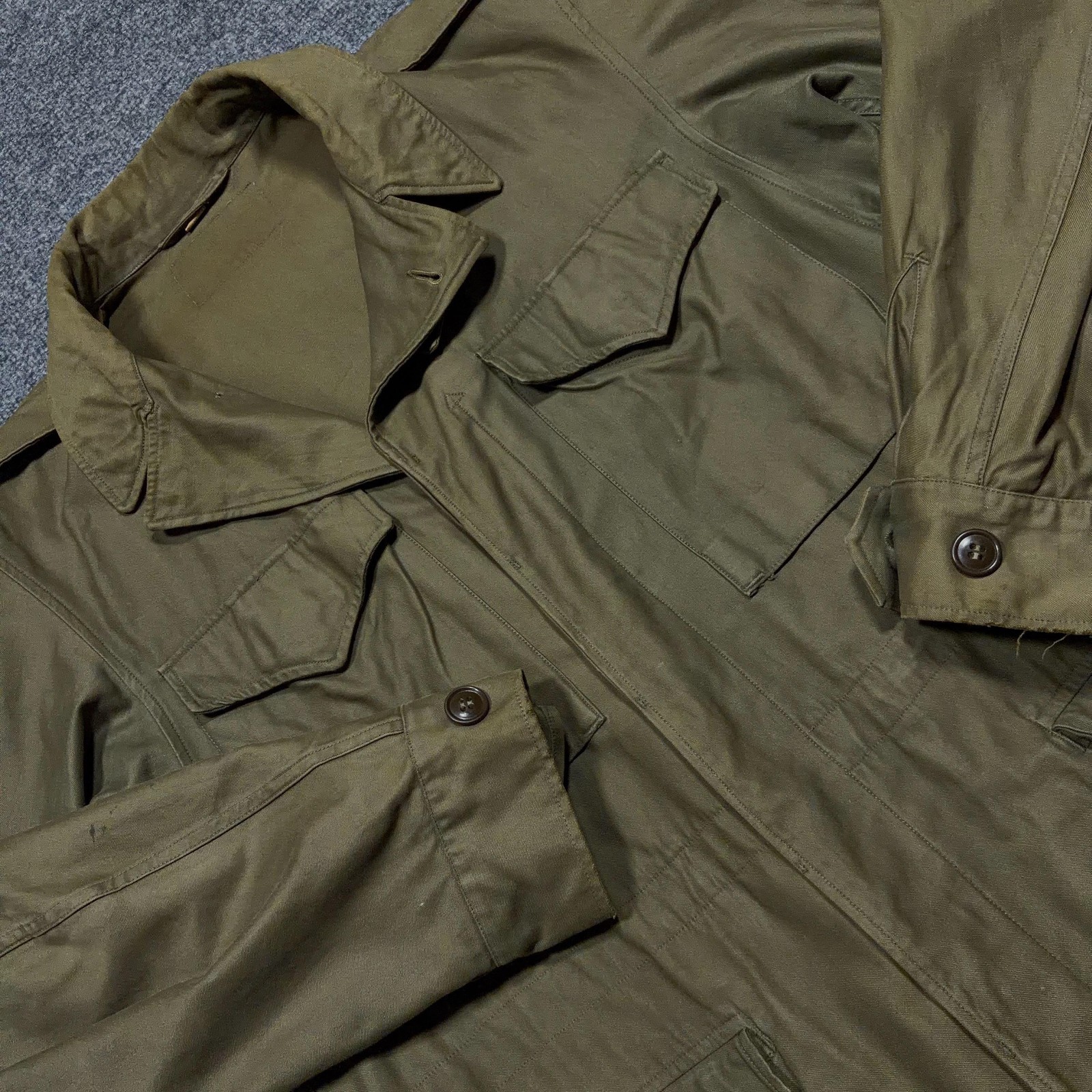Vintage US Army Jacket Mens 38L Green Field M-1943 Military Early Pattern 40s