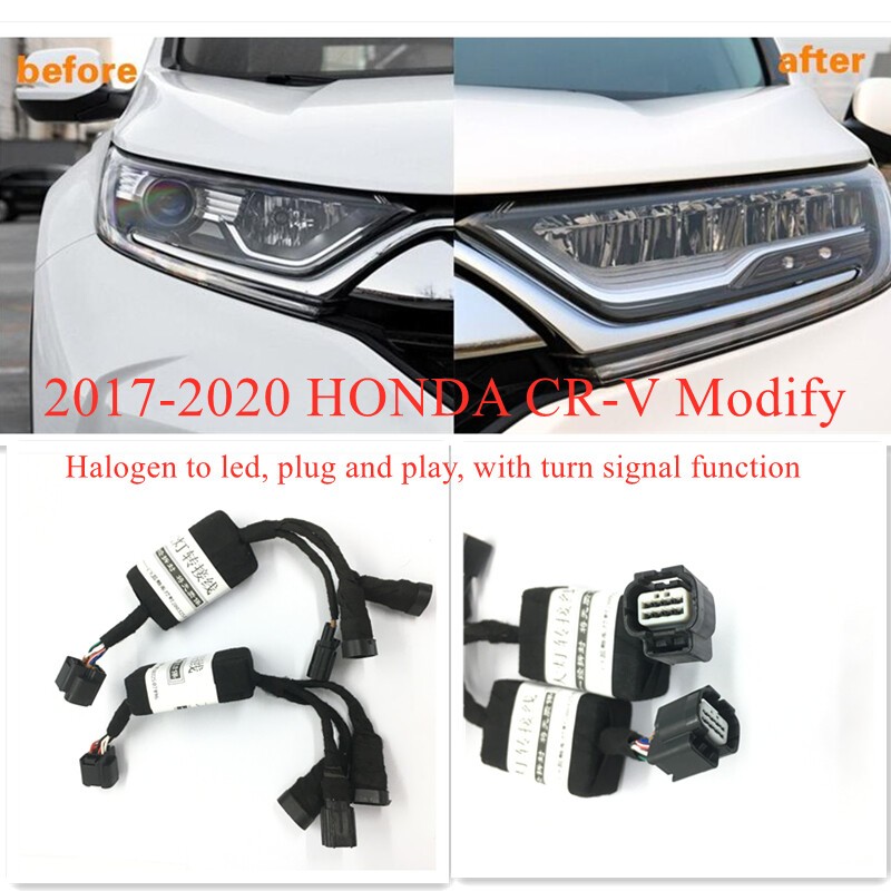Modified Halogen to Full LED with Turn Assist Wire Harness for 17-21 Honda CR-V