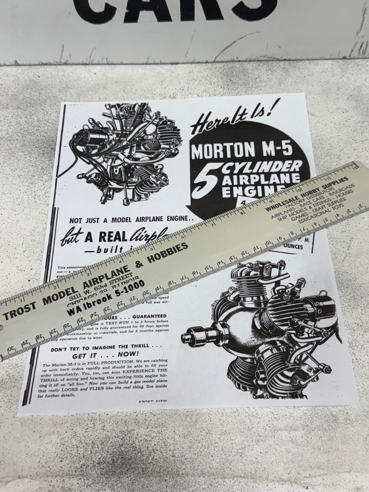 VINTAGE MORTON M5 PAPERS COPYS INGNITION MODEL AIRPLANE ENGINES