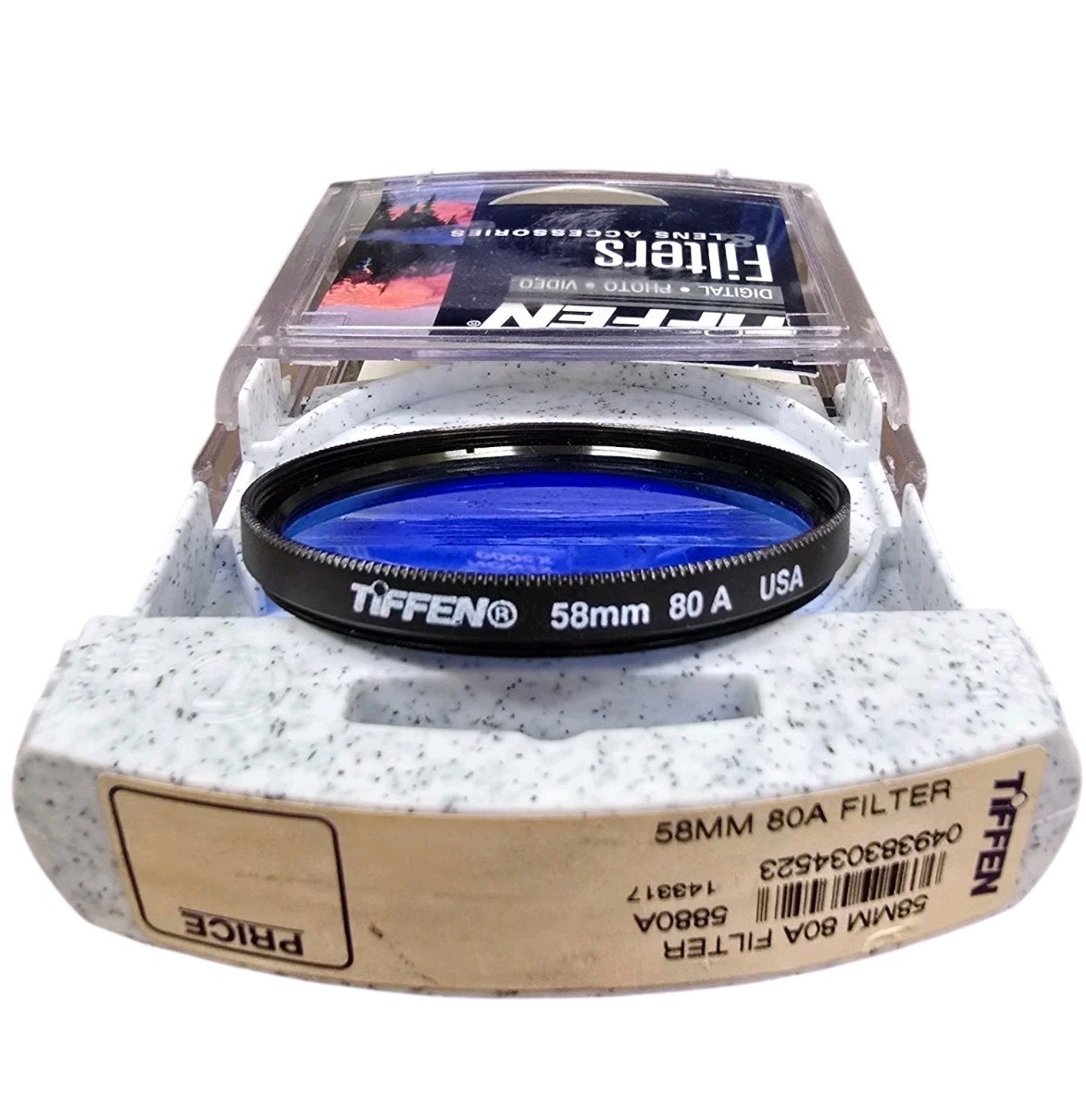 TIFFEN 58mm 80A Blue Daylight Filter Cooling Hard Case Screw Mount VGC EUC Nice